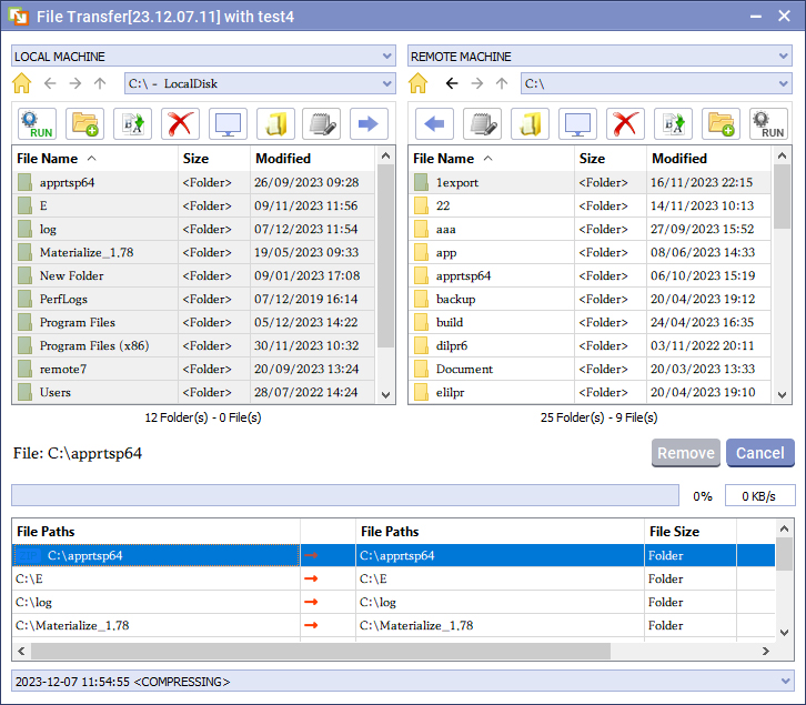 transmit/receive multiple files/folders